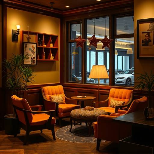 A cozy corner in The Daily Grind Cafe with comfortable armchairs and soft lighting.