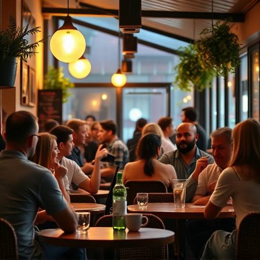 A lively scene from a recent community event held at The Daily Grind Cafe, showing people interacting and enjoying themselves.